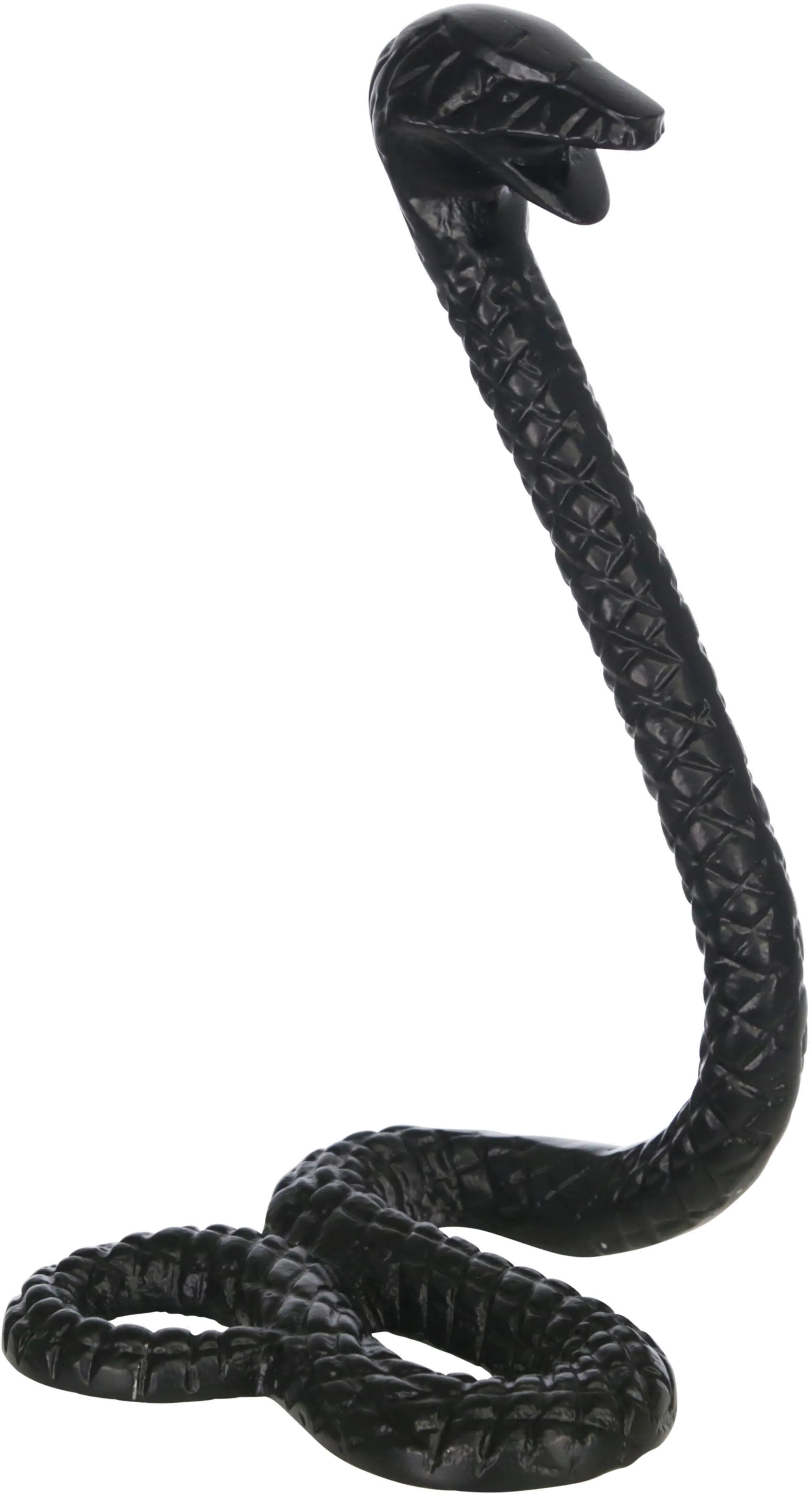 10 Inch Black Metal Snake Sculpture-1