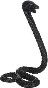 10 Inch Black Metal Snake Sculpture