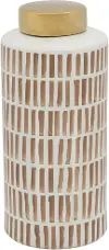 13  Tan Jar with Gold Lid