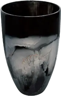 16 Inch Black Glass Vase