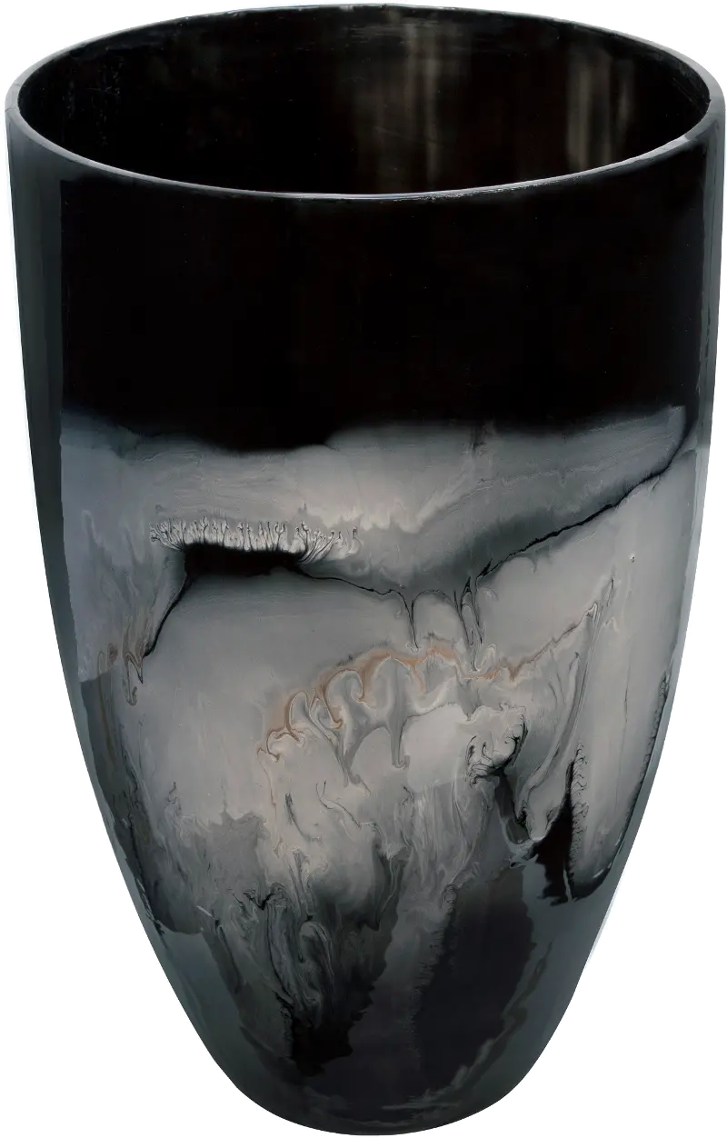 16 Inch Black Glass Vase