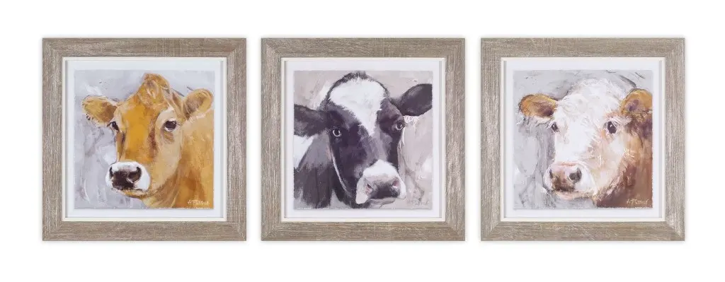 Wood Framed Cow Print-1