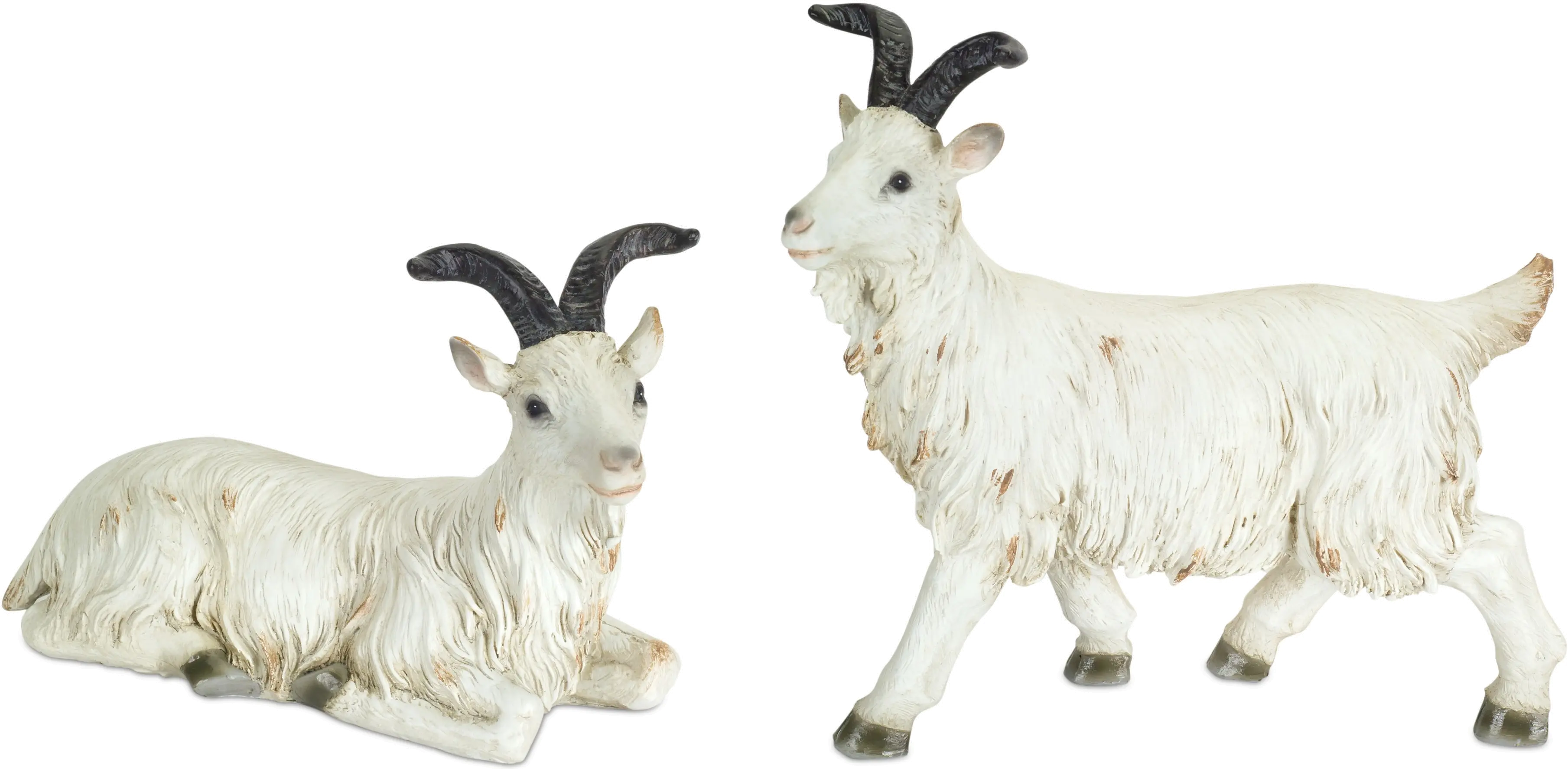 Assorted Resin Off White Sitting or Standing Goat Figurine-1