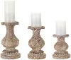 6  Brown Resin Candle Stick Holder - Zinnia