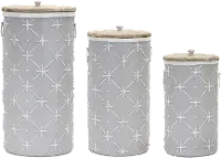 20  Gray Iron and Wood Canister - Monet