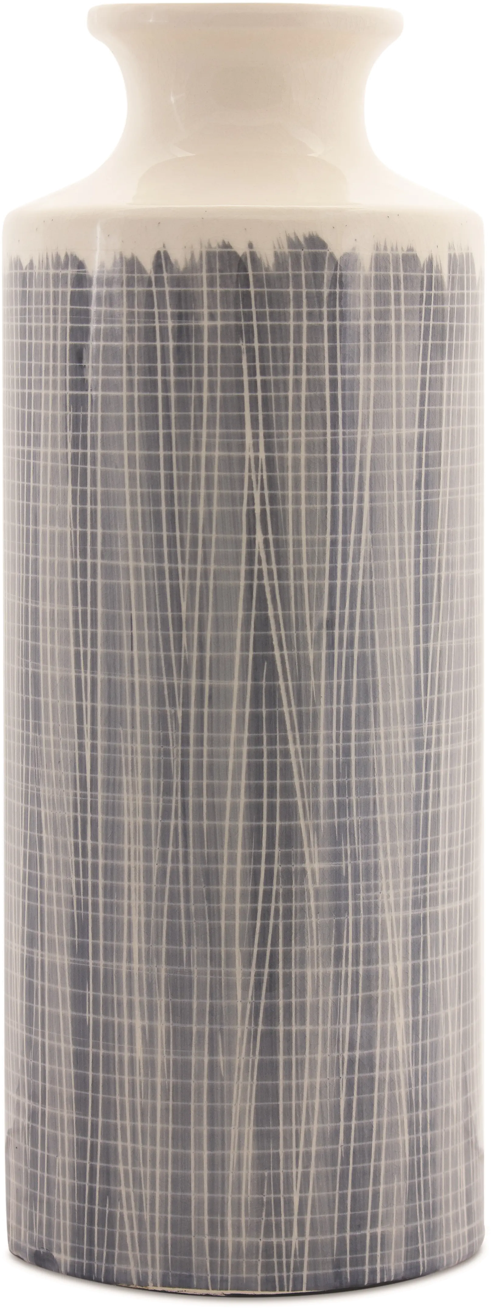 Cream and Gray 19 Inch Terracotta Vase-1