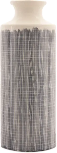 Cream and Gray 19 Inch Terracotta Vase