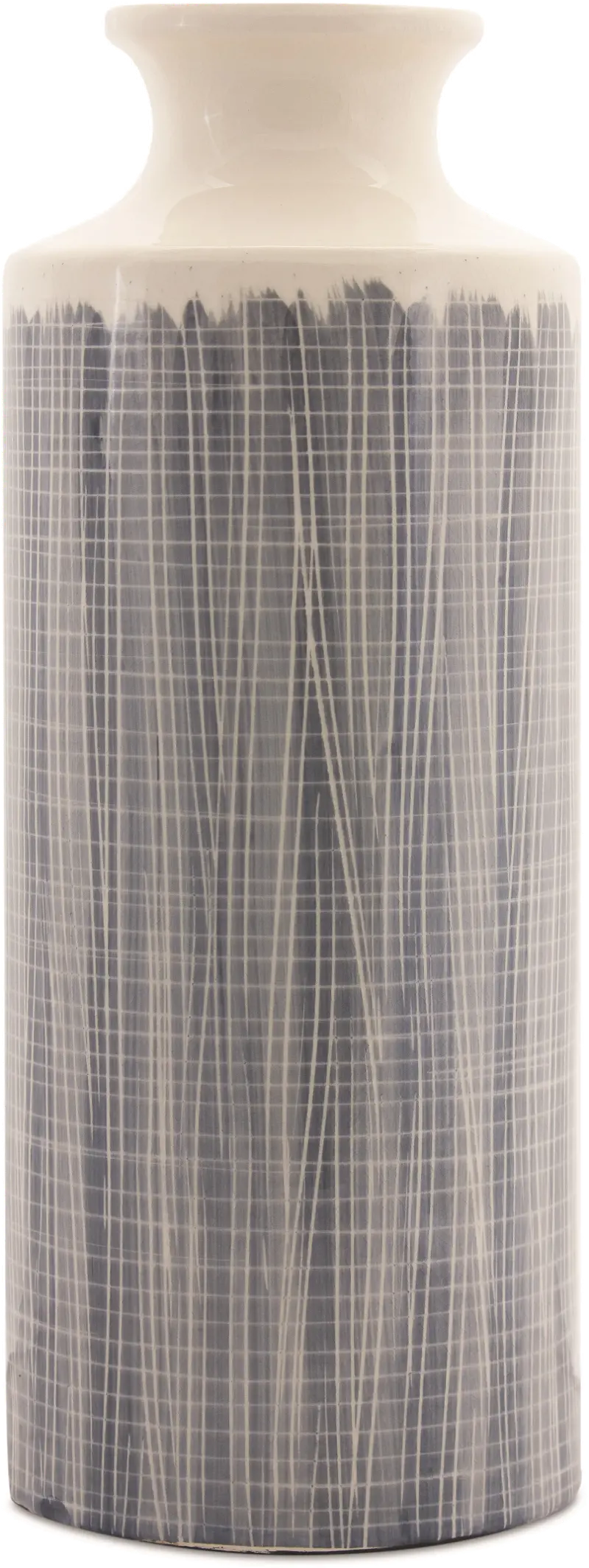 Cream and Gray 19 Inch Terracotta Vase