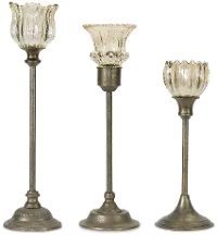 18  Glass and Metal Candleholder - Marigold