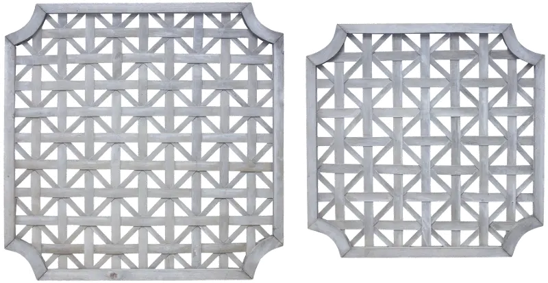 23 Inch Gray Woven Wood Wall Hanging - Starburst