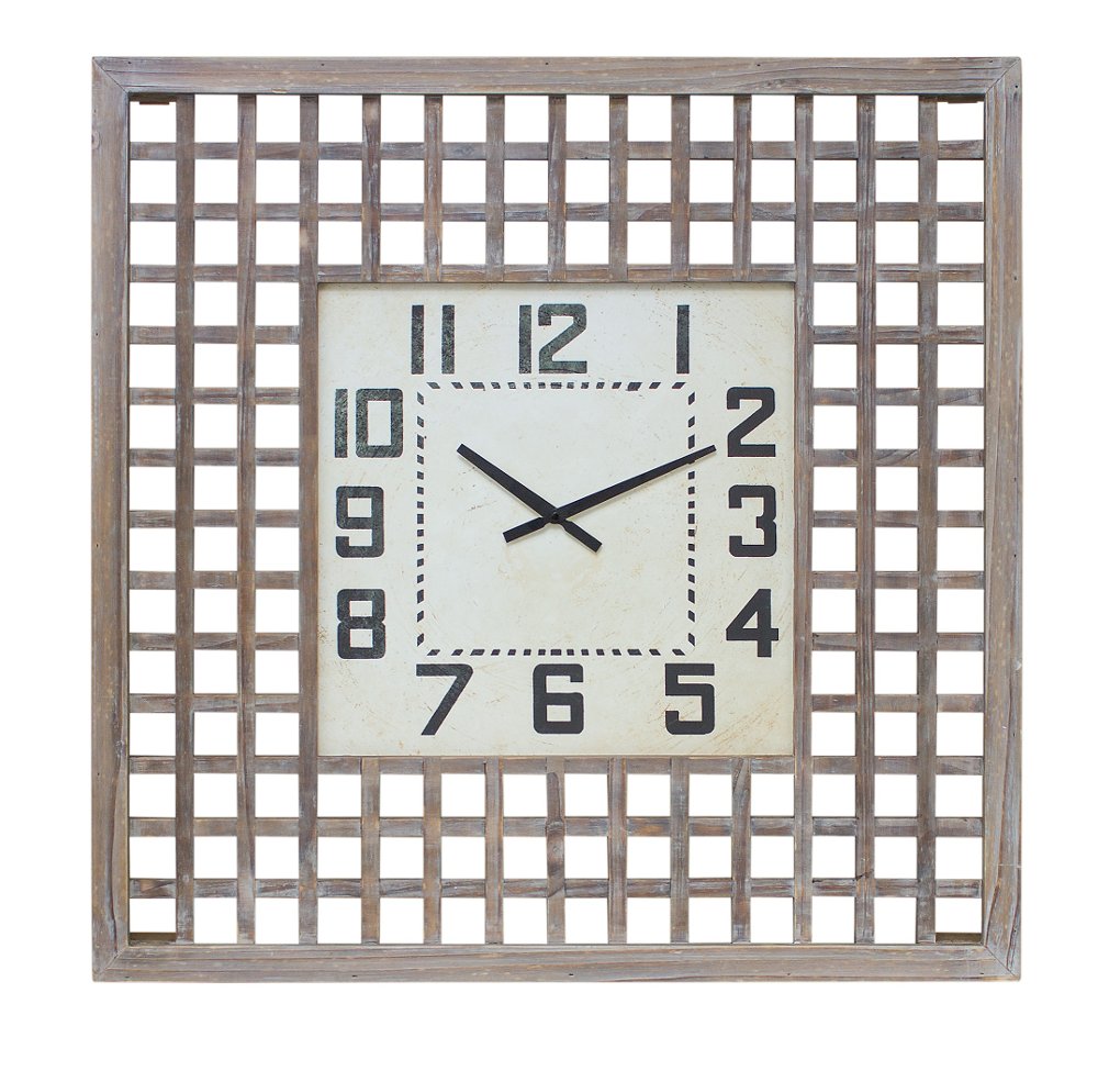 Wood 29 Inch Square Wall Clock