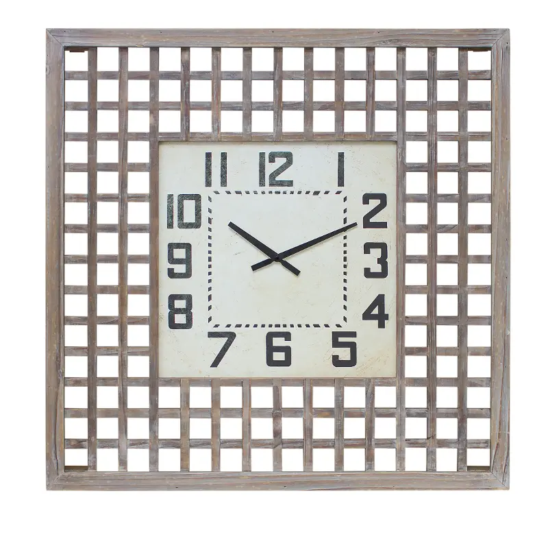 Wood 29 Inch Square Wall Clock