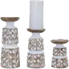 5  White Wash Resin Candle Holder - Orchard