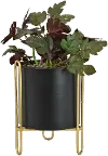 Multi Color Faux Plant in Black Planter with Metal Stand