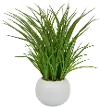 Green Faux Plant Arrangement in White Planter