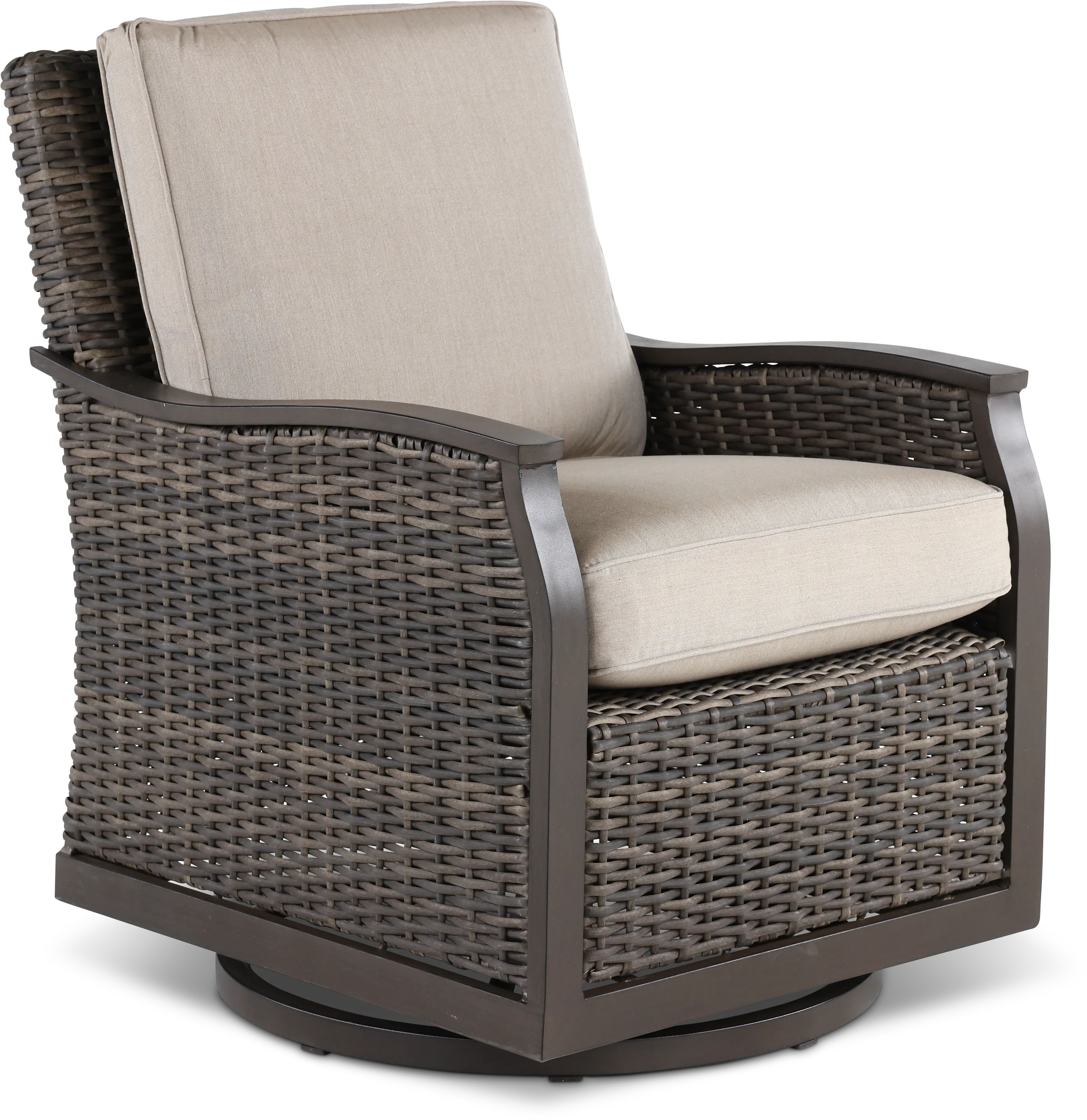 AGV04223PO6 Remy Patio Lounge Swivel Chair with Brown Outdura Fabric-1