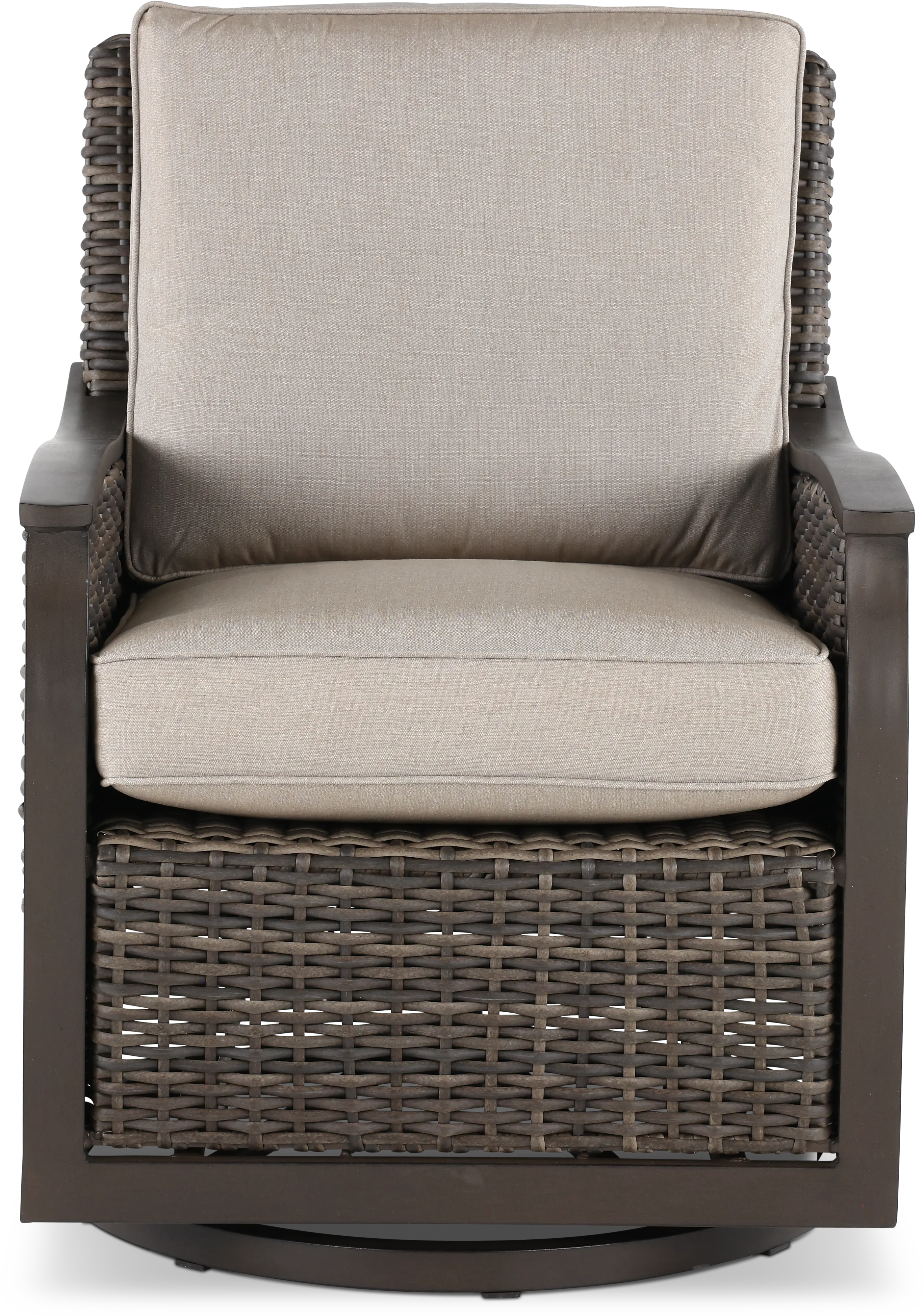 AGV04223PO6 Remy Patio Lounge Swivel Chair with Brown Outdura Fabric-2