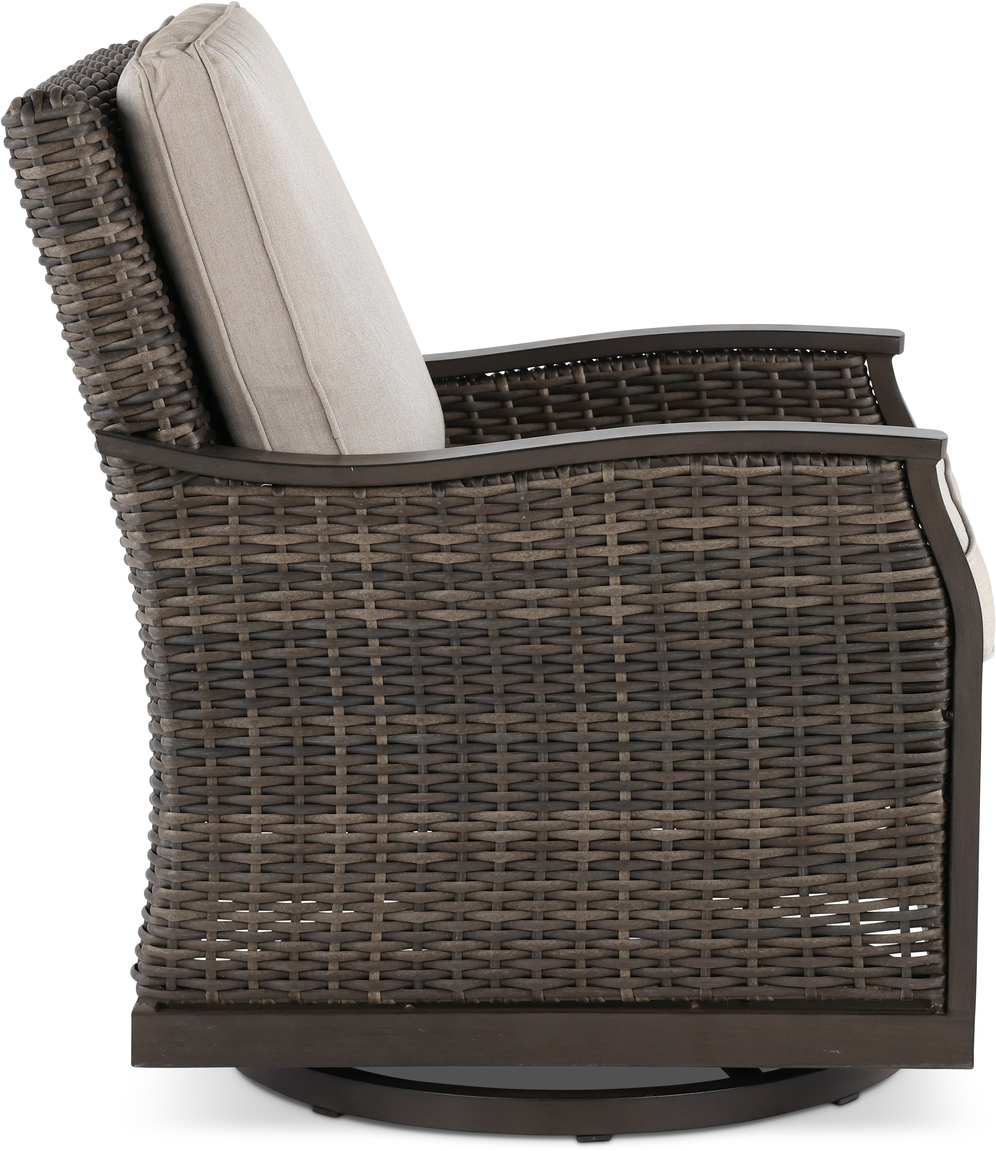 AGV04223PO6 Remy Patio Lounge Swivel Chair with Brown Outdura Fabric-4