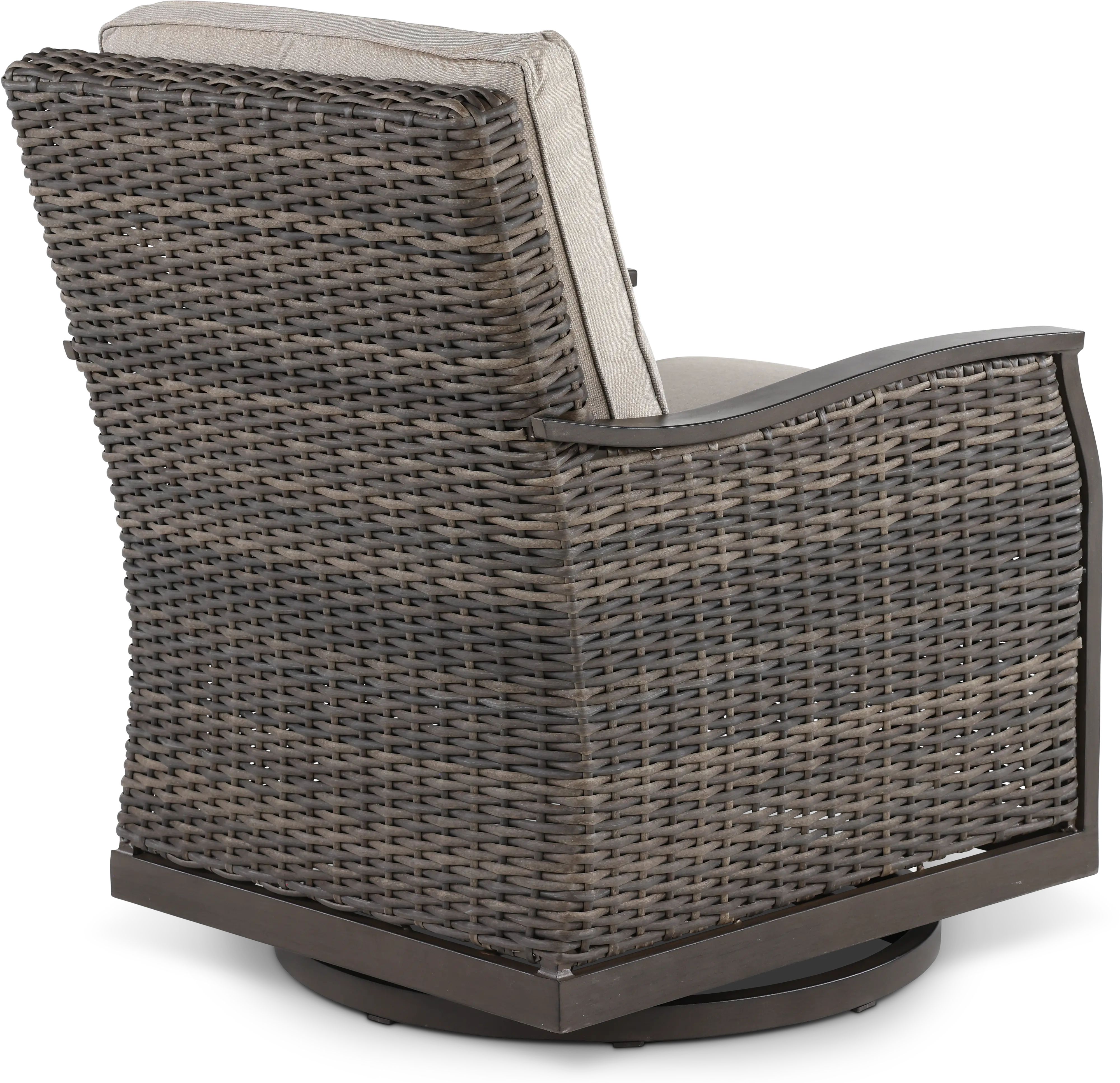 AGV04223PO6 Remy Patio Lounge Swivel Chair with Brown Outdura Fabric-6