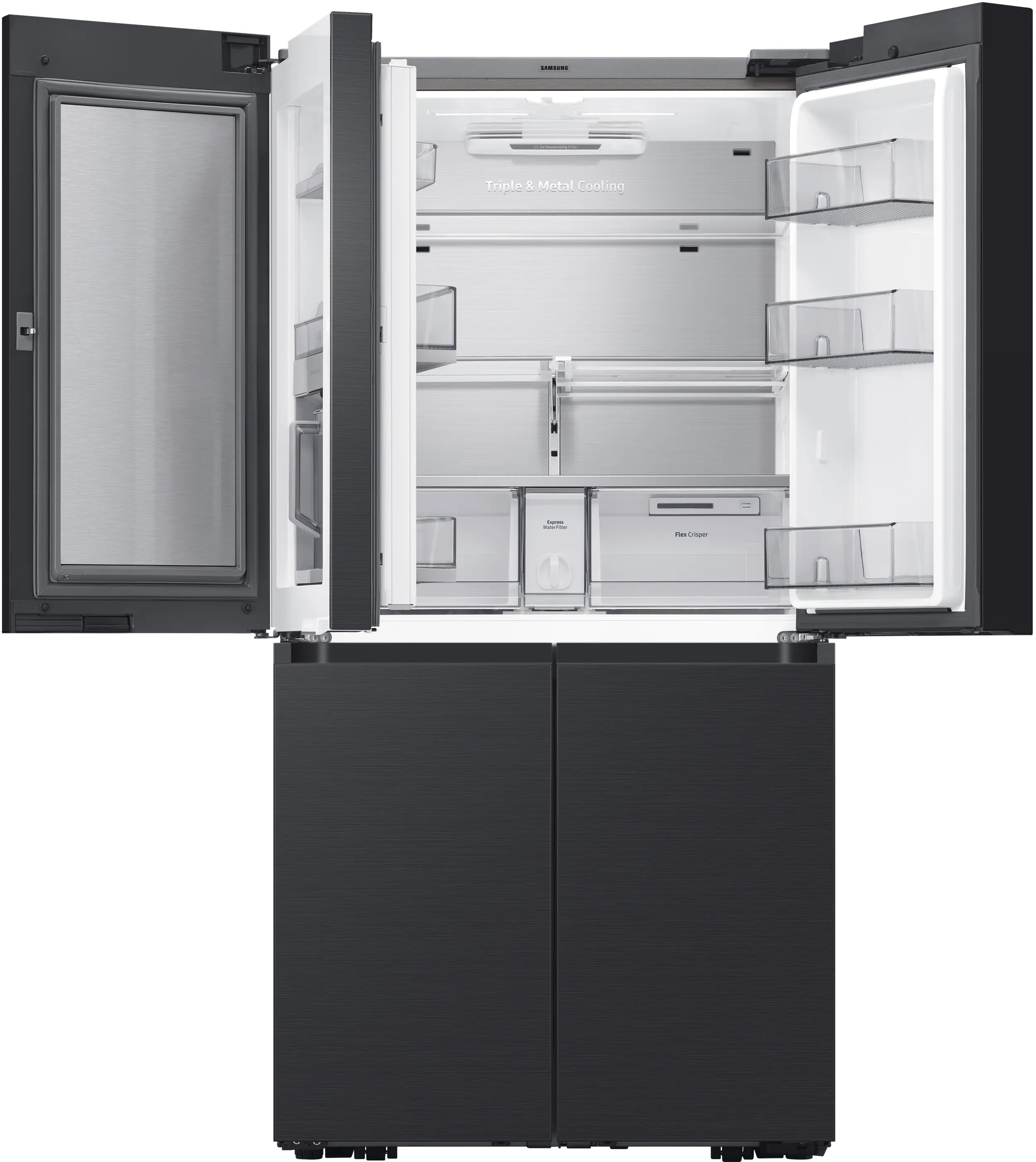 RF23A9675MT Samsung Bespoke 22.8 cu ft Smart 4 Door Flex Refrigerator - Matte Black-4