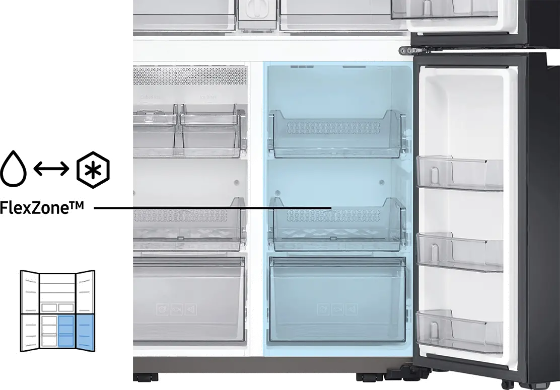 RF23A9675AP Samsung Bespoke 22.8 cu ft Smart 4 Door Flex Refrigerator - Counter Depth Panel Ready-14