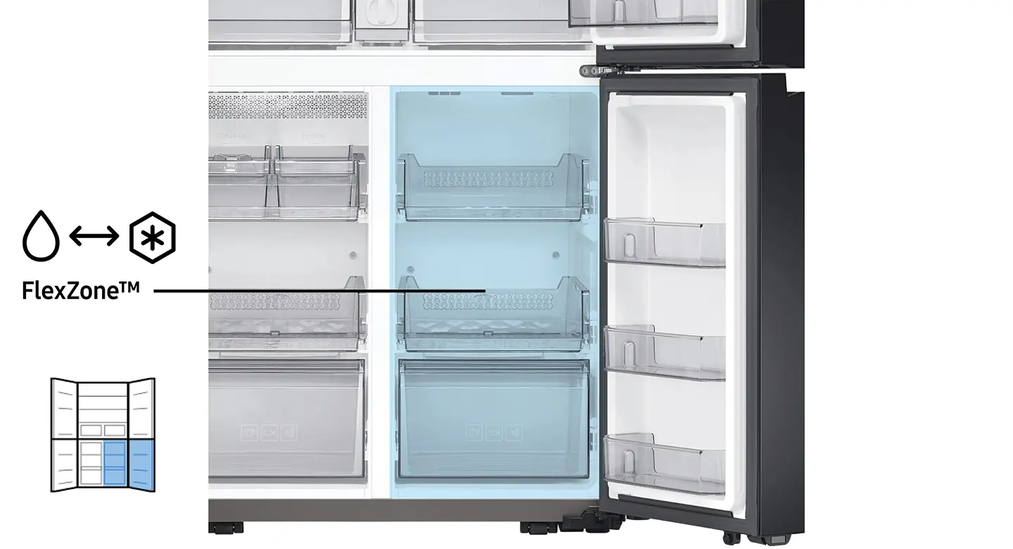 RF23A9675AP Samsung Bespoke 22.8 cu ft Smart 4 Door Flex Refrigerator - Counter Depth Panel Ready-14
