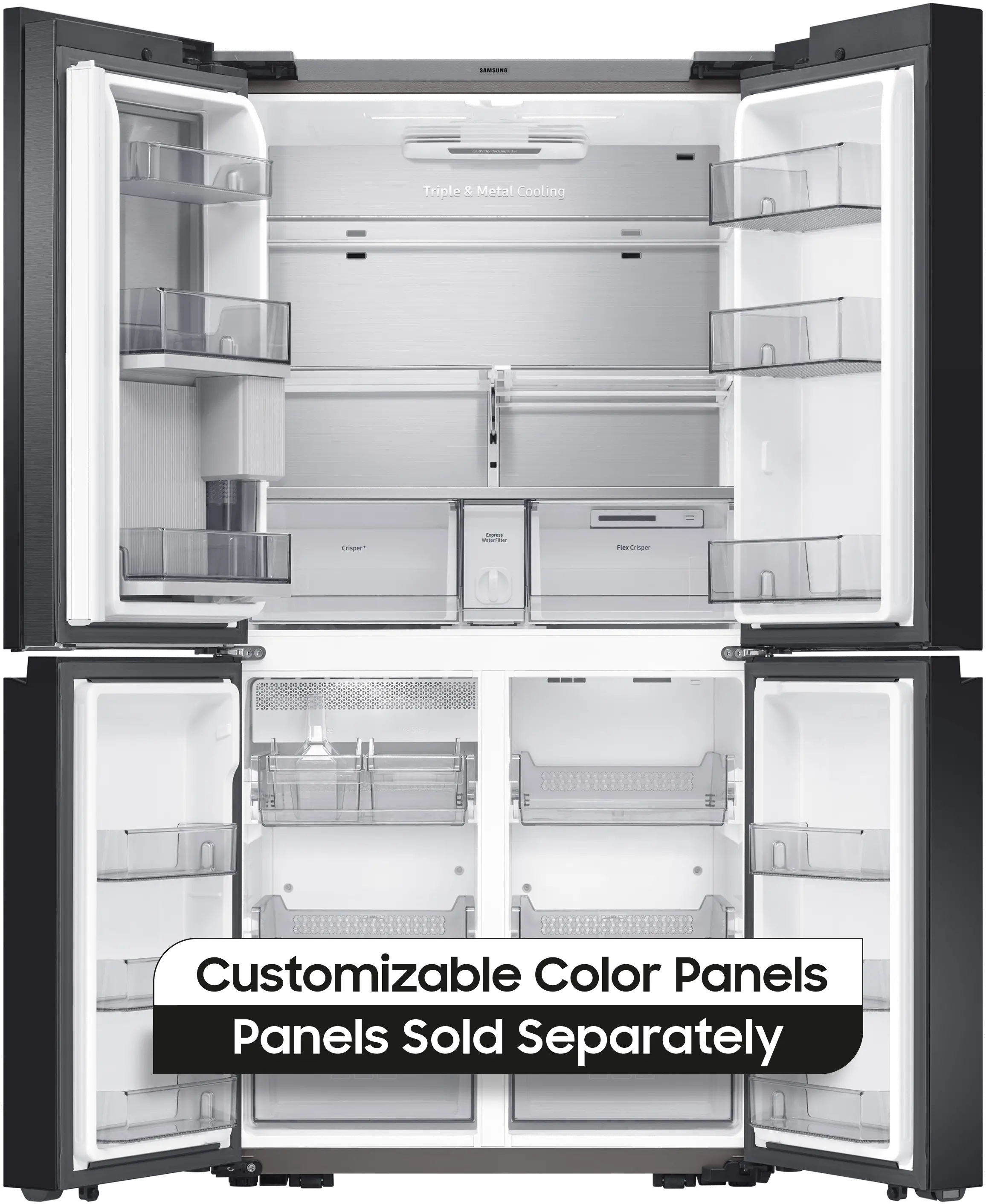 RF23A9675AP Samsung Bespoke 22.8 cu ft Smart 4 Door Flex Refrigerator - Counter Depth Panel Ready-3