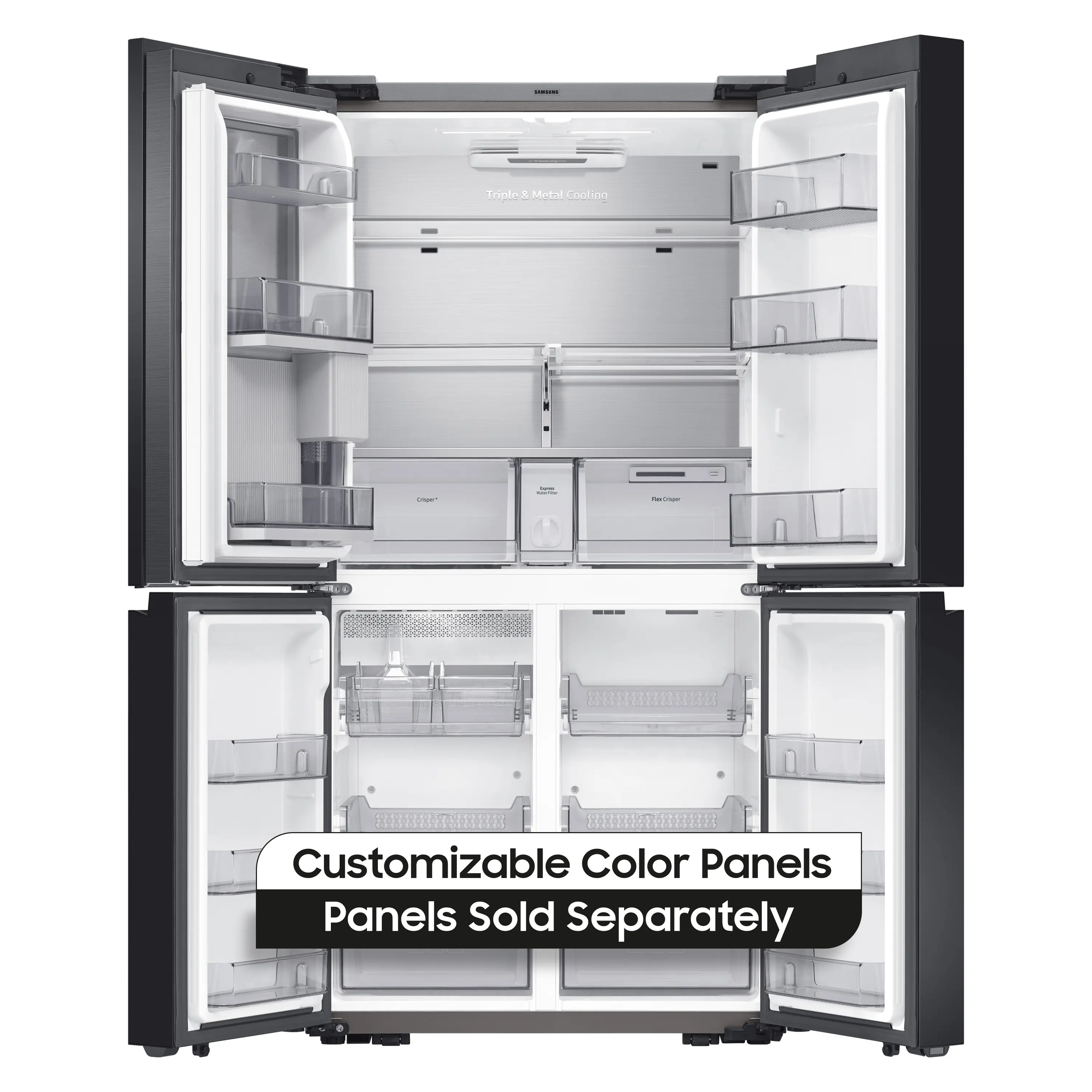 RF23A9675AP Samsung Bespoke 22.8 cu ft Smart 4 Door Flex Refrigerator - Counter Depth Panel Ready-3