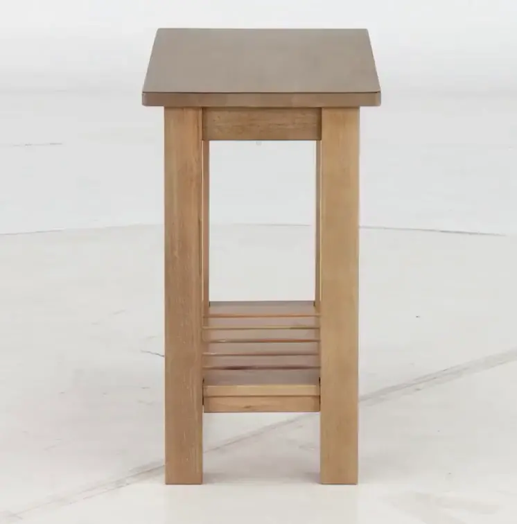 Riverside Burlap Brown Chairside Table-7
