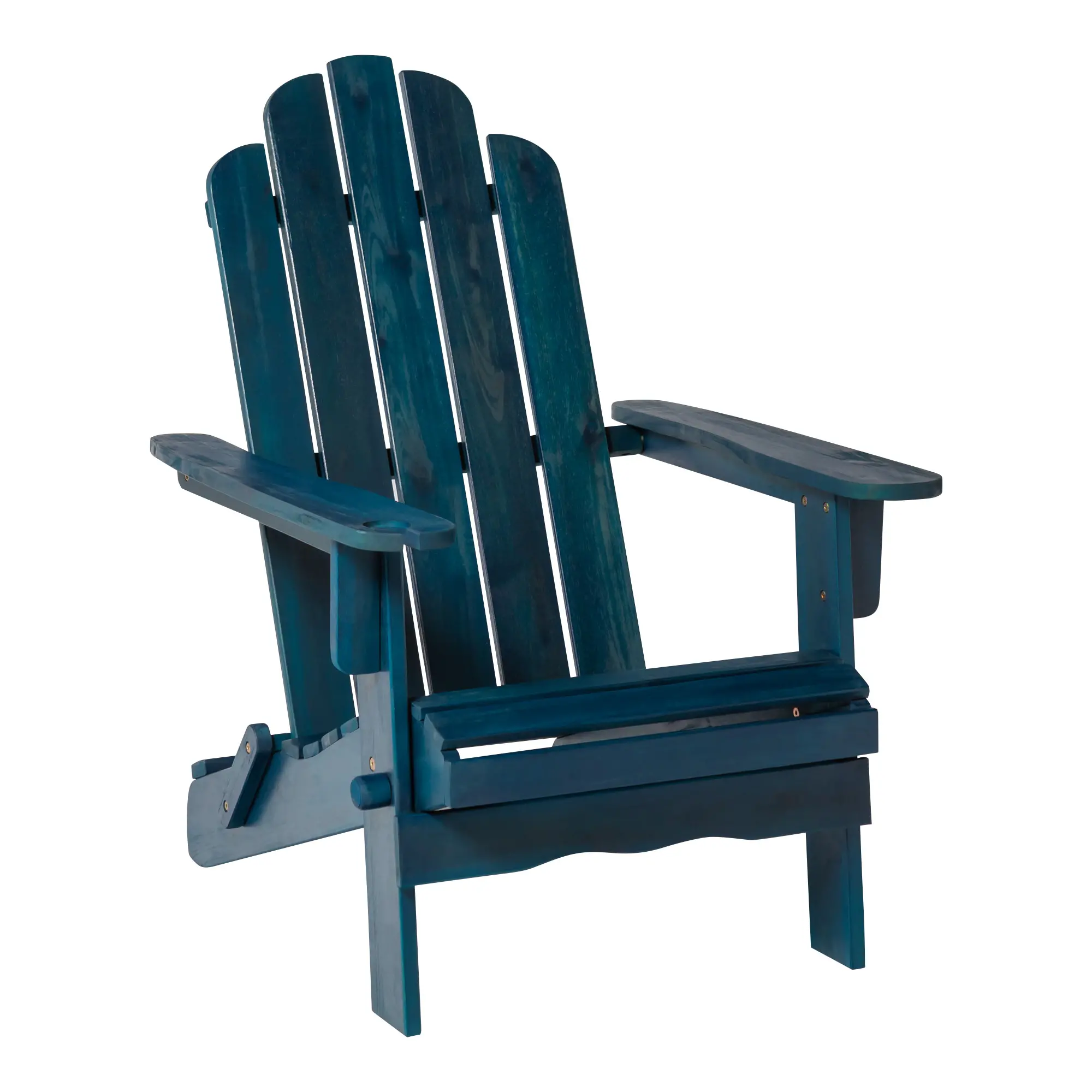 OWACKDBU Blue Adirondack Patio Chair with Glass Holder-1