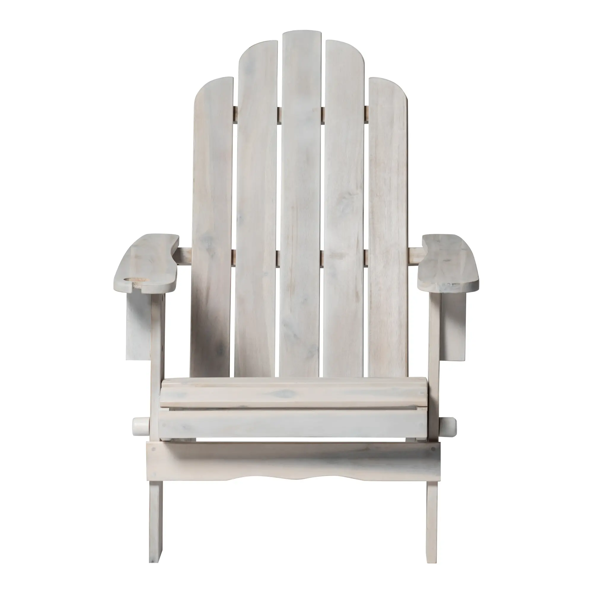 OWACKDWW White Adirondack Patio Chair with Glass Holder-1