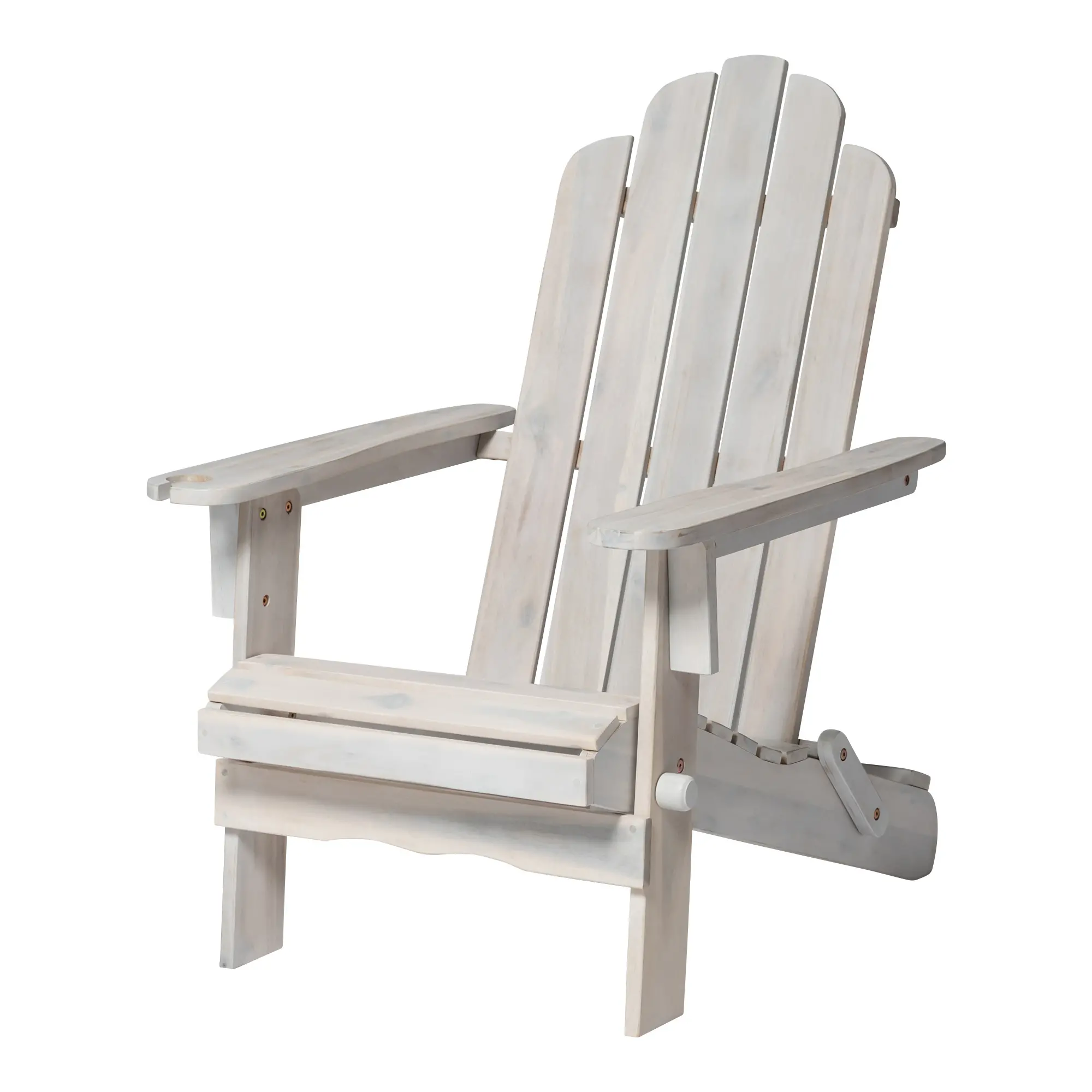 OWACKDWW White Adirondack Patio Chair with Glass Holder-4
