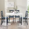 TW485PCXBBU McHale White and Navy 5 Piece Dining Room Set - Walker Edison