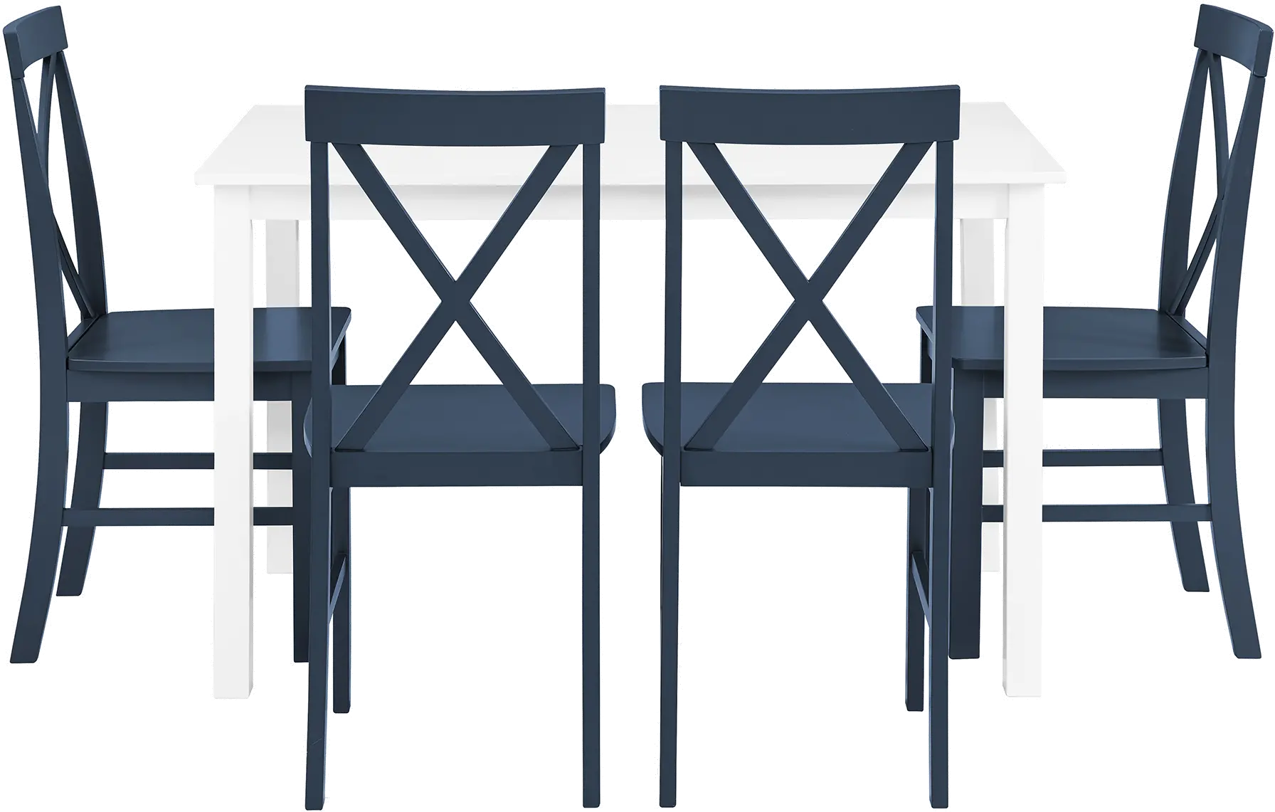 TW485PCXBBU McHale White and Navy 5 Piece Dining Room Set - Walker Edison-1