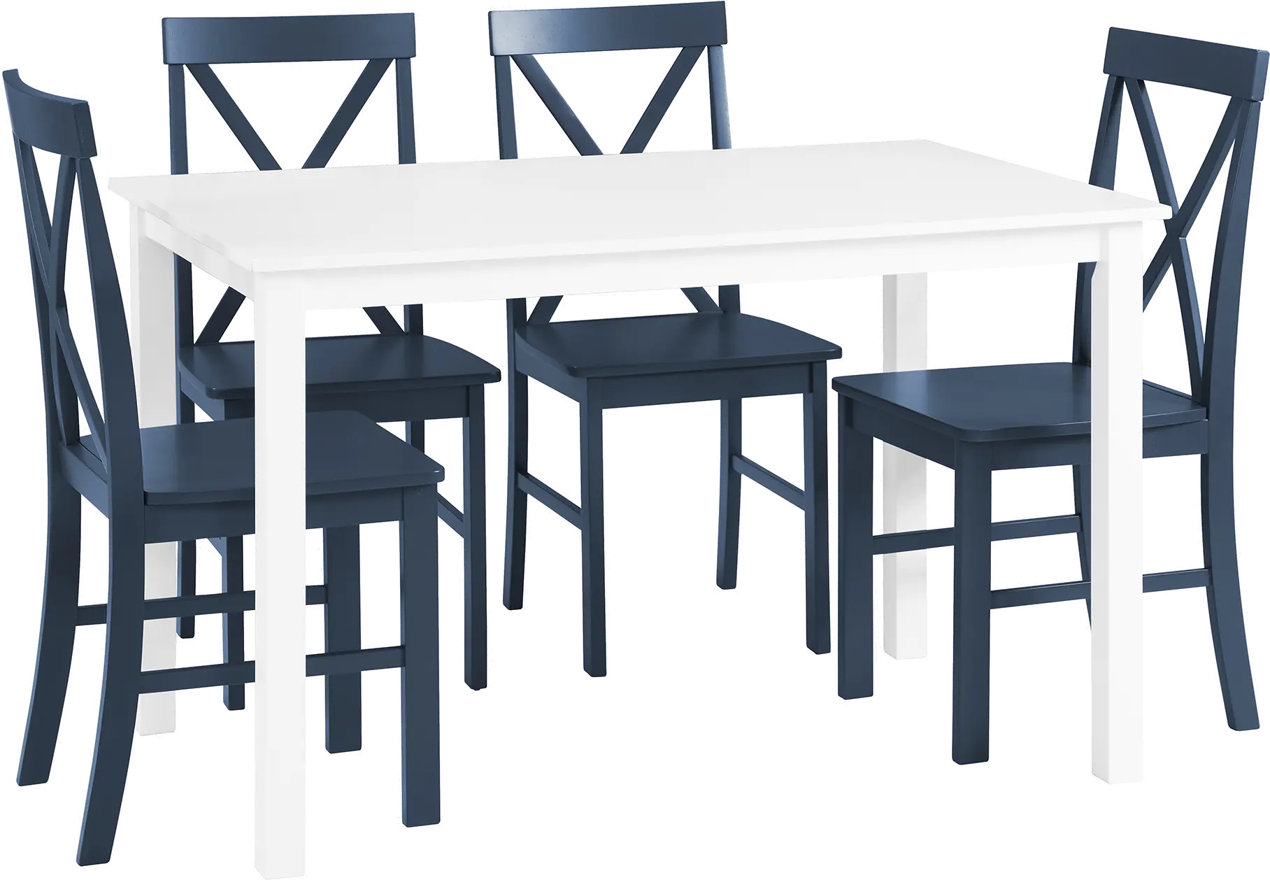 TW485PCXBBU McHale White and Navy 5 Piece Dining Room Set - Walker Edison-4
