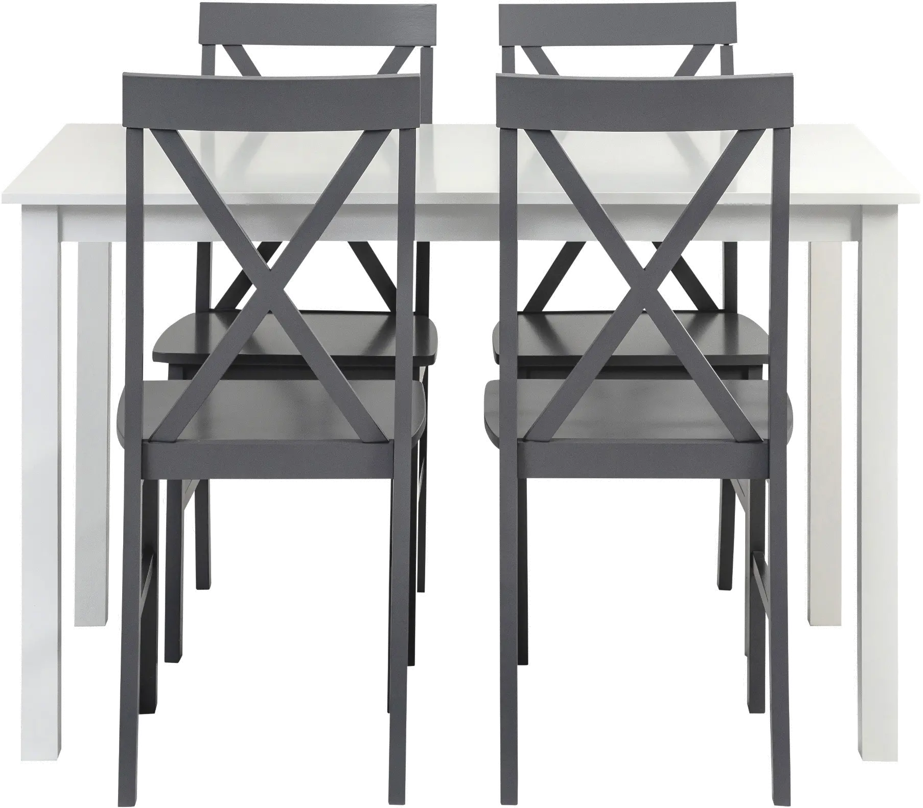 TW485PCXBGY McHale White and Gray 5 Piece Dining Room Set - Walker Edison-1