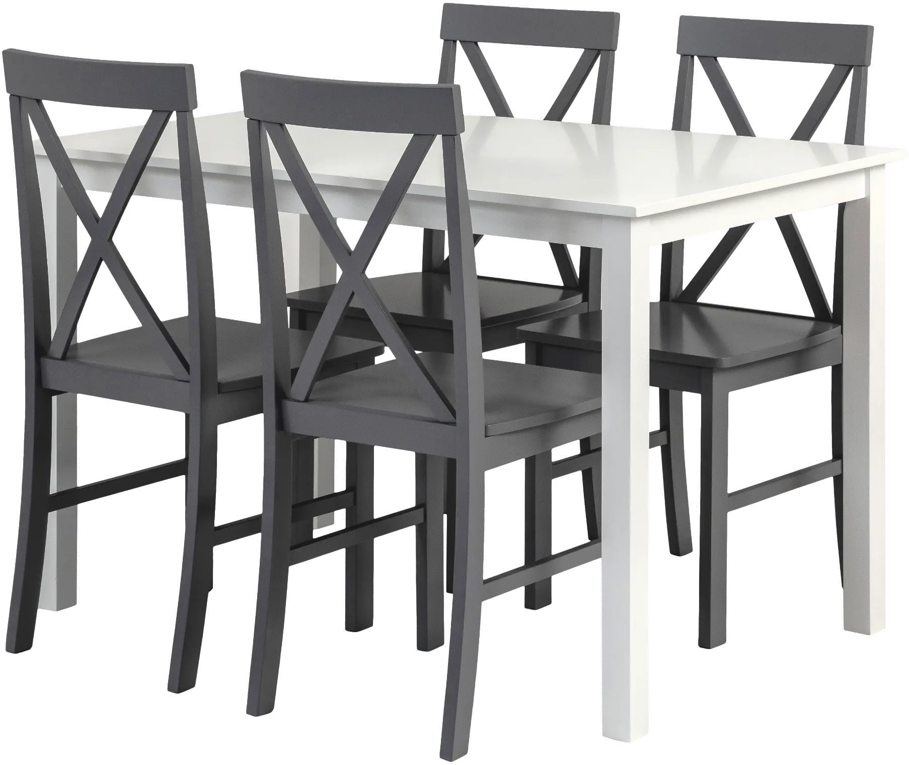 TW485PCXBGY McHale White and Gray 5 Piece Dining Room Set - Walker Edison-4