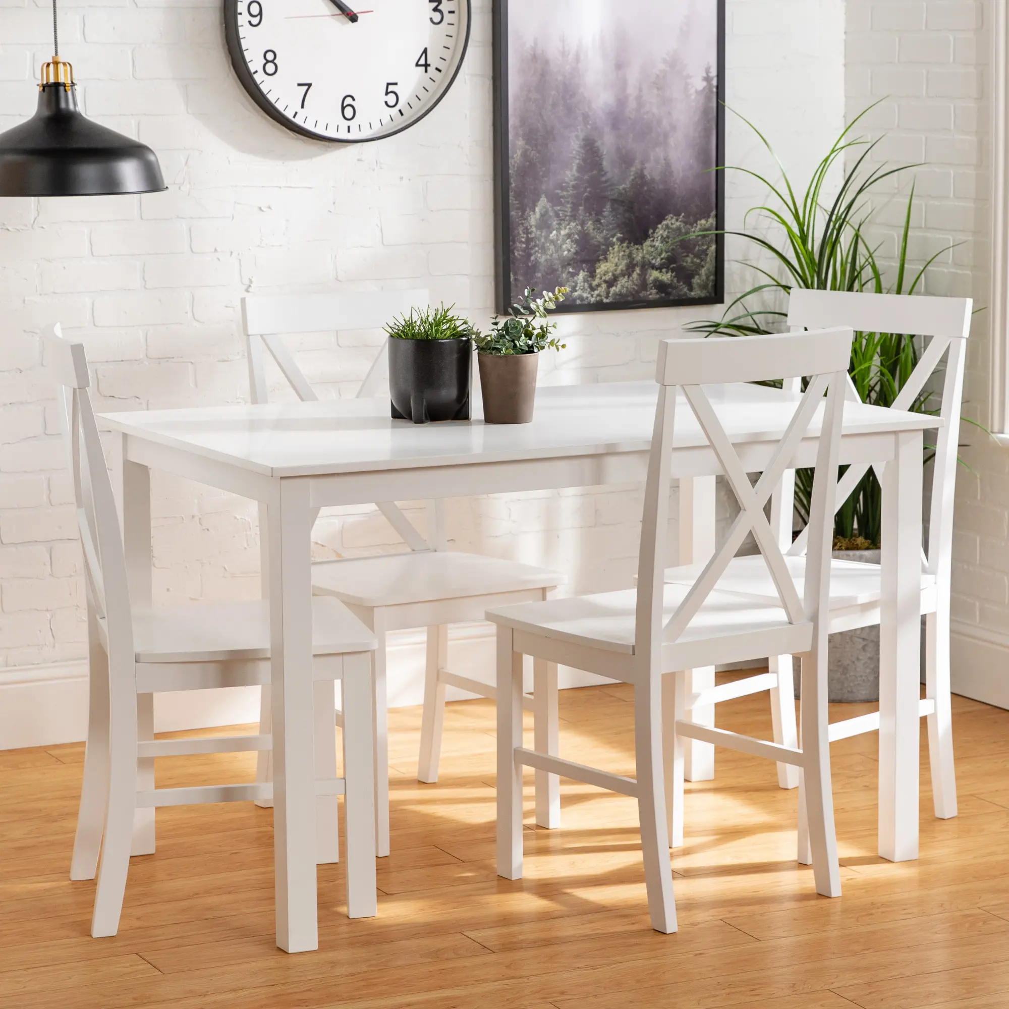 TW485PCXBWH McHale White 5 Piece Dining Room Set - Walker Edison-2