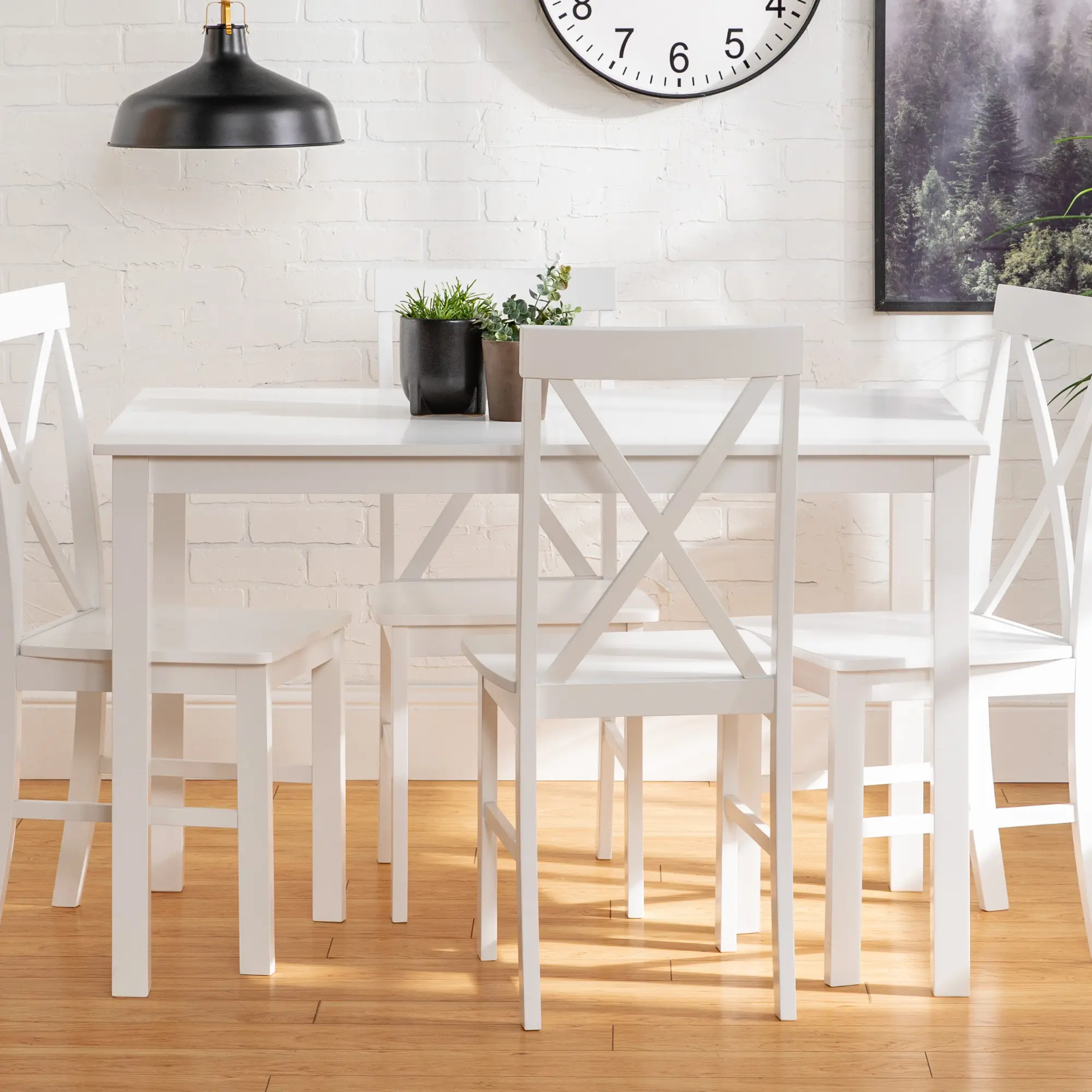 TW485PCXBWH McHale White 5 Piece Dining Room Set - Walker Edison-3