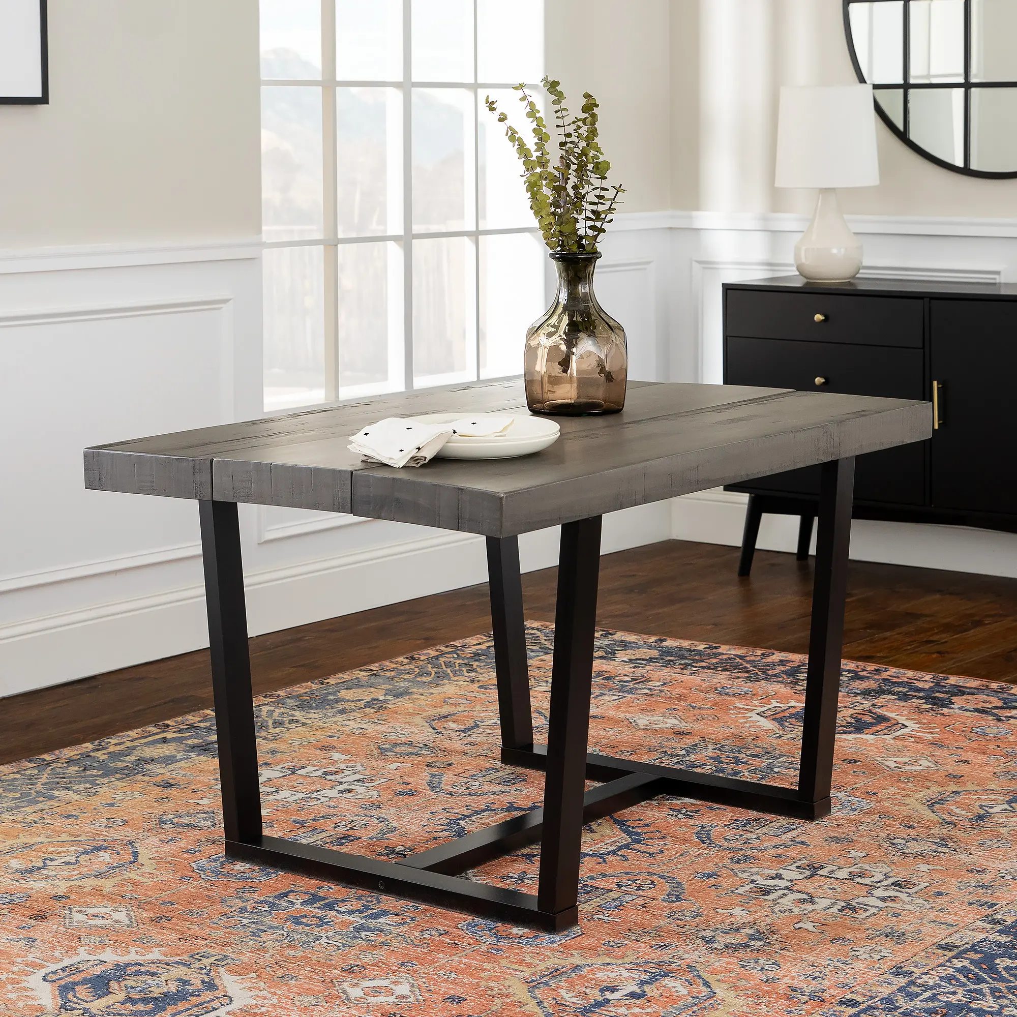 TW52DSWGY Durange Rustic Gray Dining Room Table - Walker Edison-3