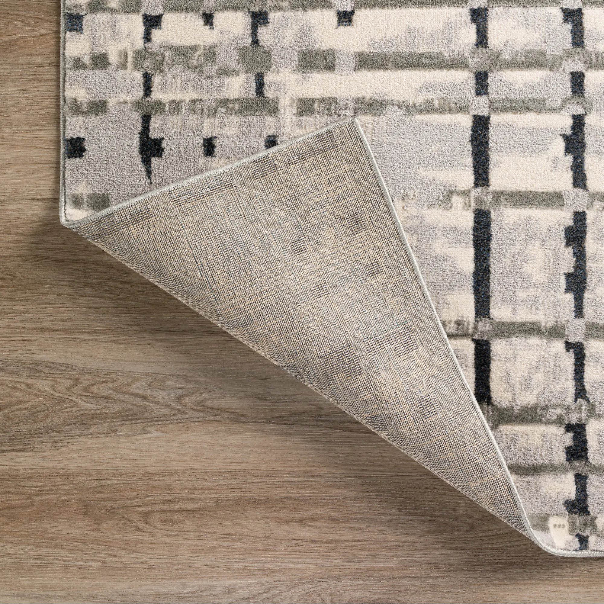 KM4GR5X7-KARMA Karma 5 x 8 Abstract Gray Area Rug-3
