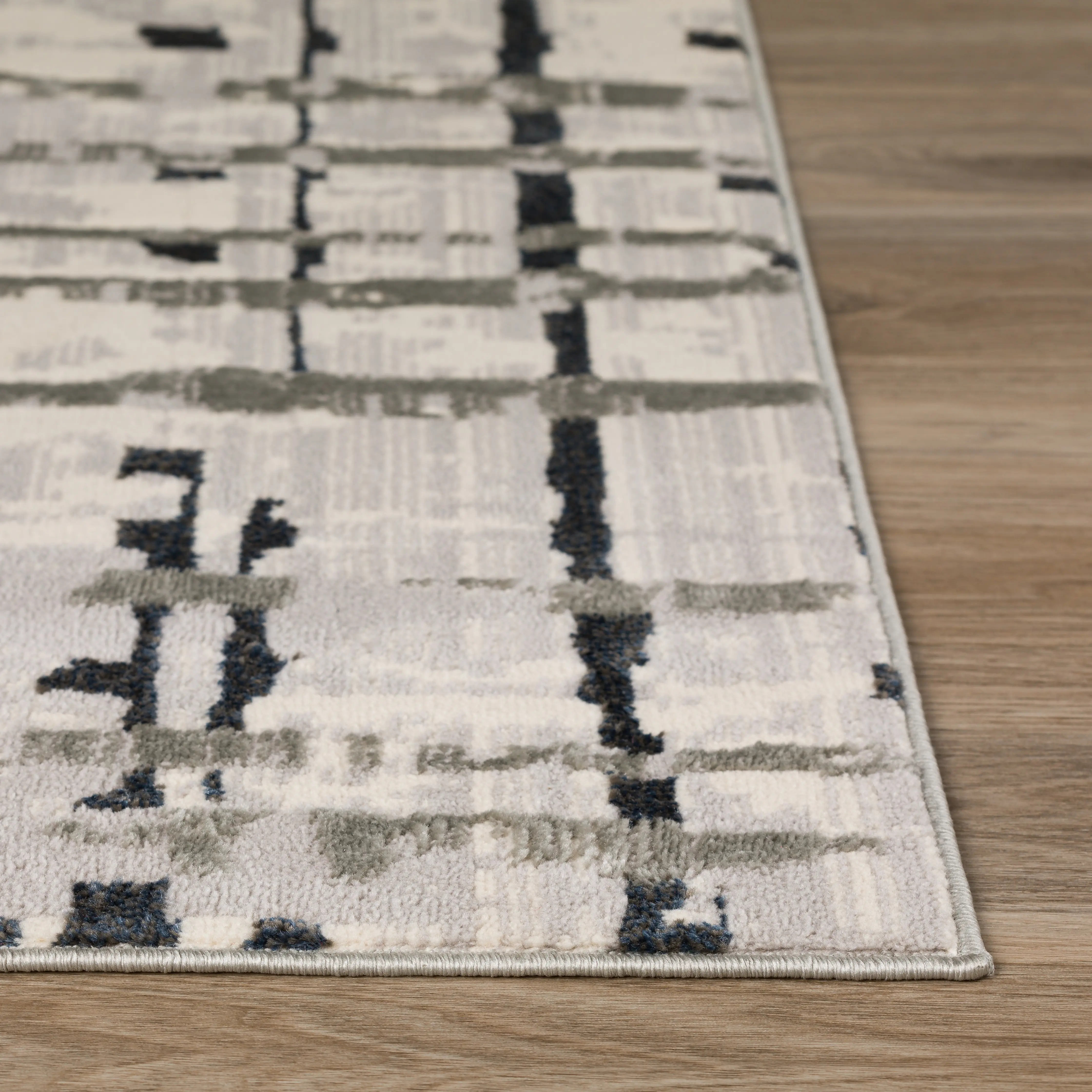 KM4GR5X7-KARMA Karma 5 x 8 Abstract Gray Area Rug-7