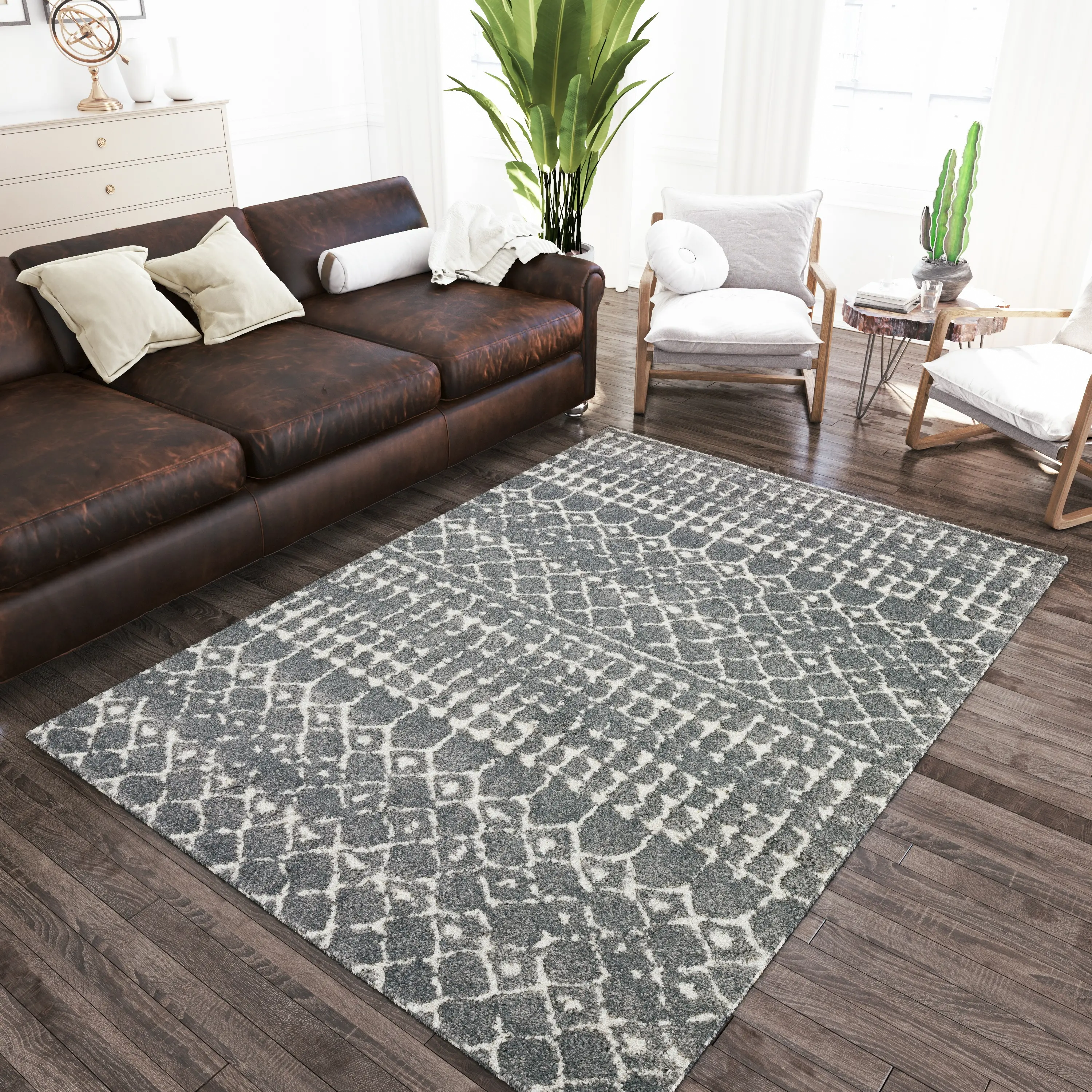 MQ2ME5X7-METAL Marquee 5 x 8 Metal Gray Shag Rug-2