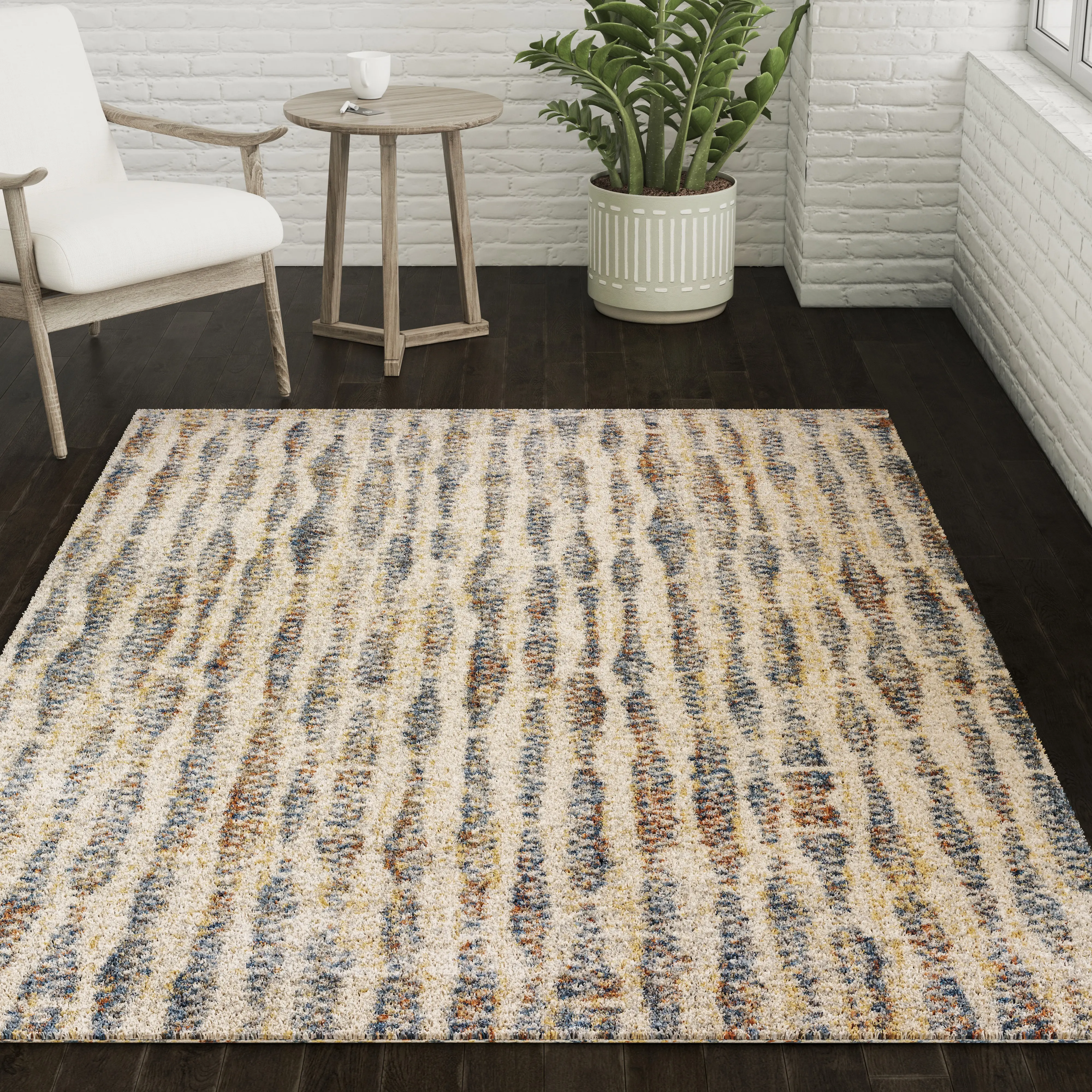 OR16MU5X7-MULTI Orleans 5 x 7 Contemporary Ivory Area Rug-2