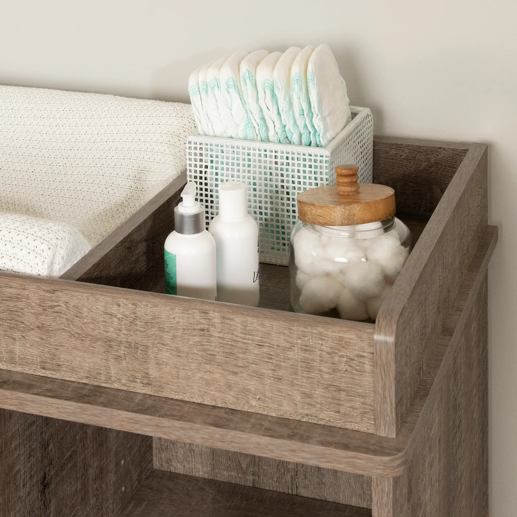 13285 Tassio Farmhouse Weathered Oak Changing Table - South Shore-4