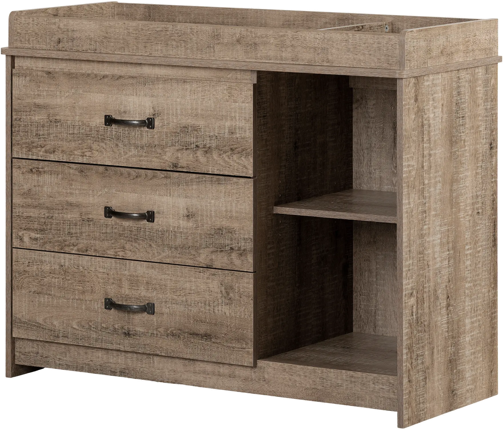 13285 Tassio Farmhouse Weathered Oak Changing Table - South Shore-1