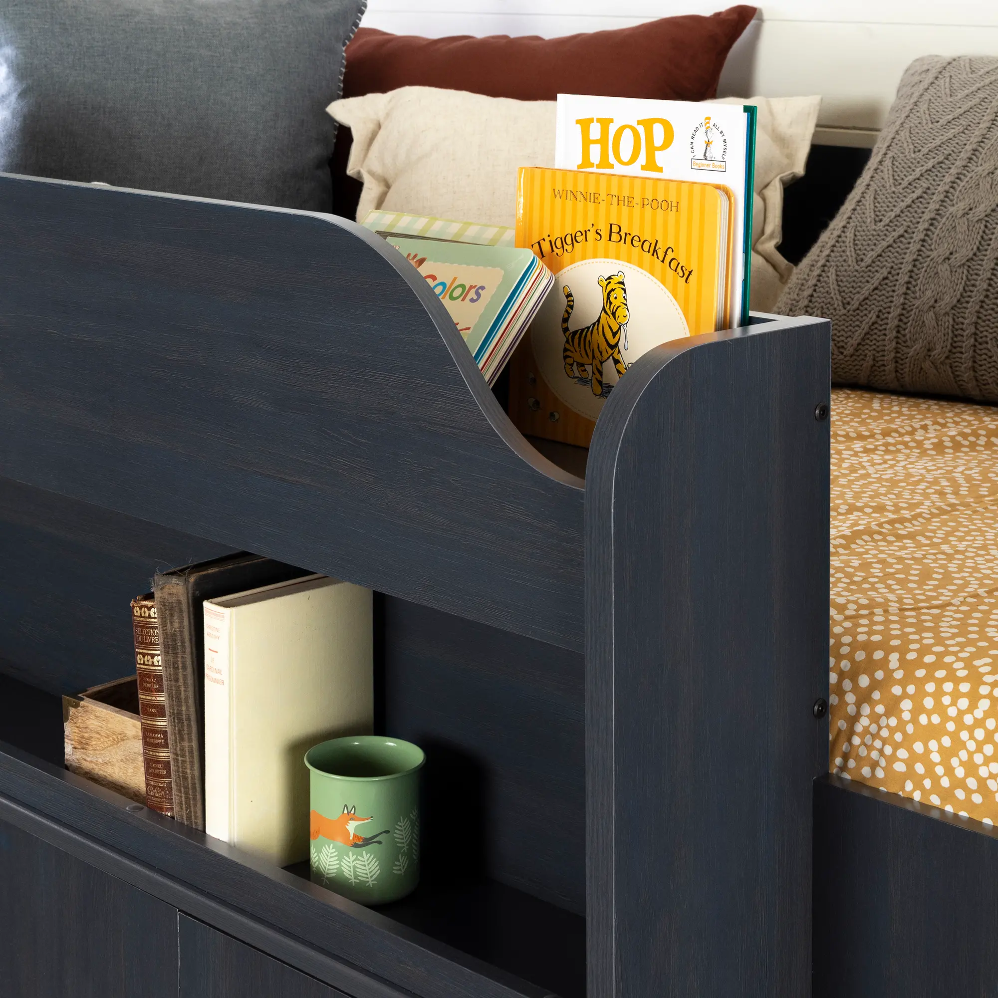 12395 Asten Contemporary Blue Twin Loft Bed - South Shore-4