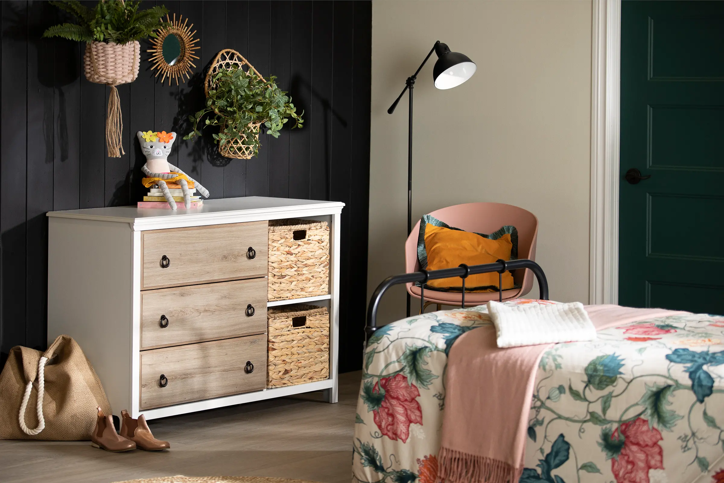 12896 Cotton Candy Oak 3 Drawer Dresser with Baskets - South Shore-5