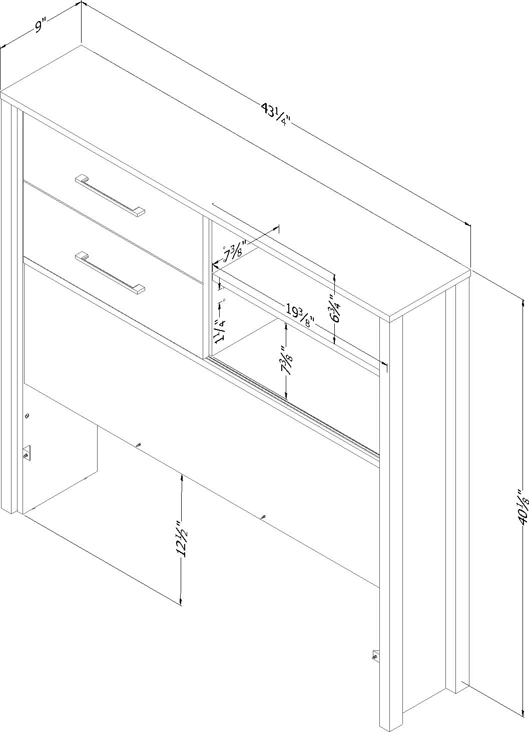 13202 Munich Weathered Oak Bookcase Headboard - South Shore-8