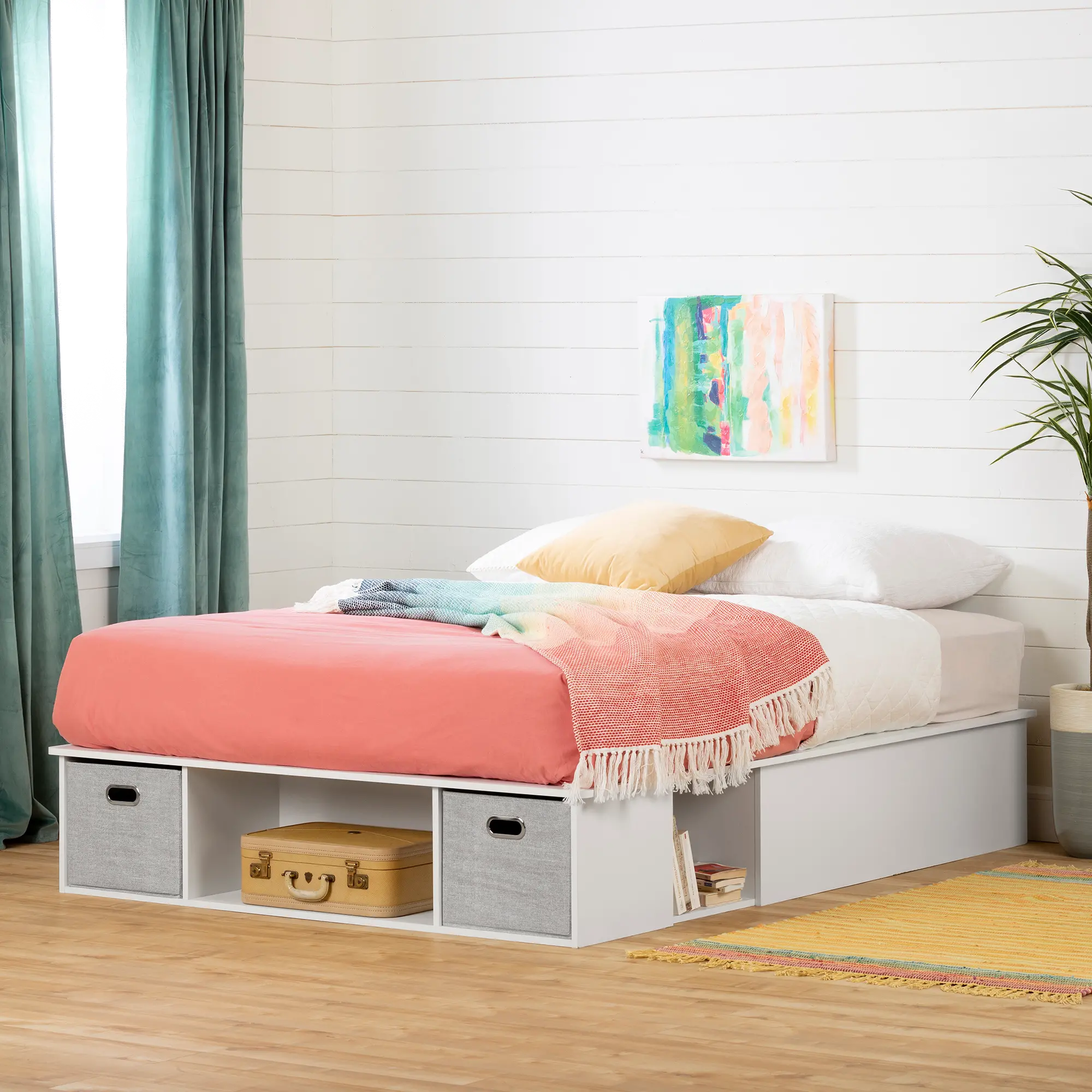 13131 Vito Pure White Storage Bed - South Shore-2